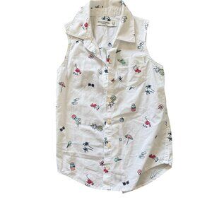 Abercrombie Kids Sleeveless Button Down Shirt Size 5